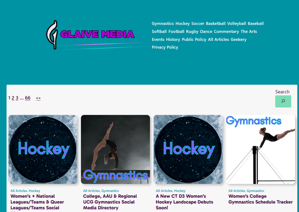 Screenshot of the Glaive Media site.