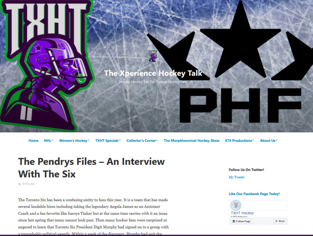 Screenshot of the TXHT Site.